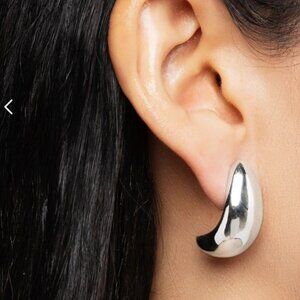 Mayamar Silver Bold Drop Earrings